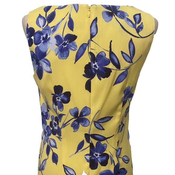 Floral Yellow and Blue Dress - Picture 6 of 11